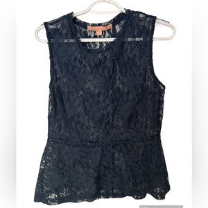 Rebellious One Size L Navy Lace Top